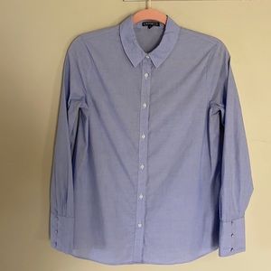 Express Blue Oxford Button-Up Shirt - XS